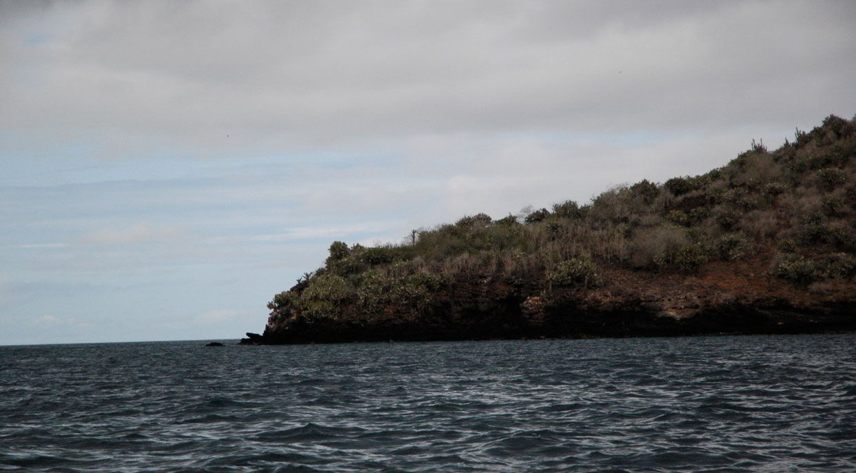 Champion - Floreana in Galapagos islands, landscape view with the sea at the horizon