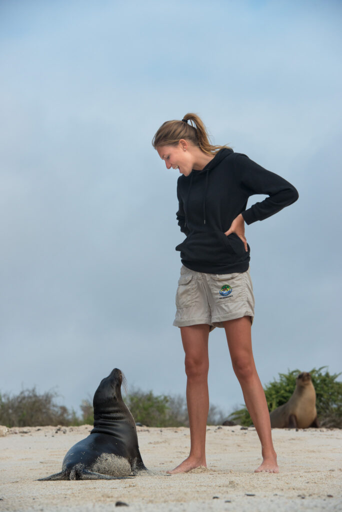 Model With Galapagos Sea Lion