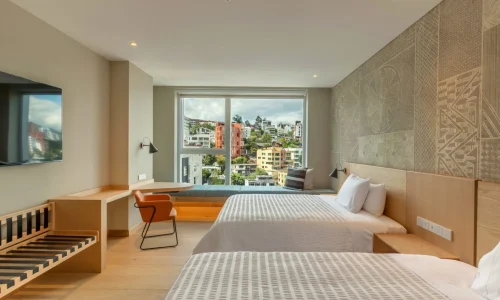 A premium double queen room in GO Quito Hotel
